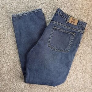 Full Blue Jeans Mens 38x34 Medium Wash Blue Denim Regular Straight Lined Winter
